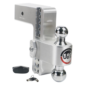 Weigh Safe® - Class 5 180 Hitch Adjustable 8" Drop Aluminum with Chrome Plated Balls Dual Ball Mount with Dual Pin Keyed Lock for 3" Receivers