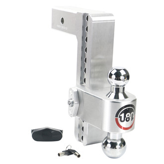 Weigh Safe® - Class 5 180 Hitch Adjustable 10" Drop Aluminum with Stainless Steel Balls Dual Ball Mount with Dual Pin Keyed Lock for 2-1/2" Receivers
