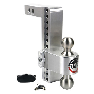 Weigh Safe® - Class 4 180 Hitch Adjustable 10" Drop Aluminum with Stainless Steel Balls Dual Ball Mount with Dual Pin Keyed Lock for 2" Receivers