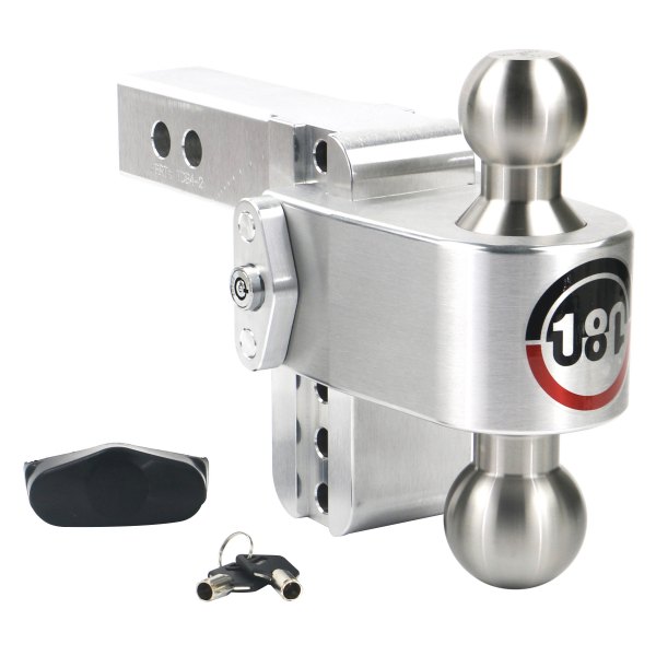 Weigh Safe® - 180 Hitch Adjustable Dual Ball Mount 4"Drop with Dual Pin Keyed Lock, 7500 lb GWT / 8000 lb GWT