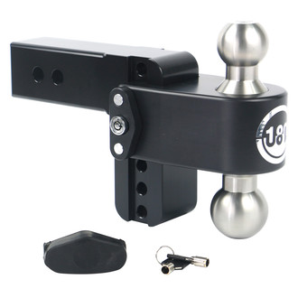 Weigh Safe® - Class 5 180 Hitch Adjustable 4" Drop Cerakote Black with Stainless Steel Balls Dual Ball Mount with Dual Pin Keyed Lock for 2-1/2" Receivers
