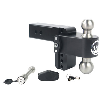 Weigh Safe® - Class 5 180 Hitch Adjustable 4" Drop Cerakote Black with Stainless Steel Balls Dual Ball Mount with Keyed Alike Key Lock and Hitch Pin for 2-1/2" Receivers