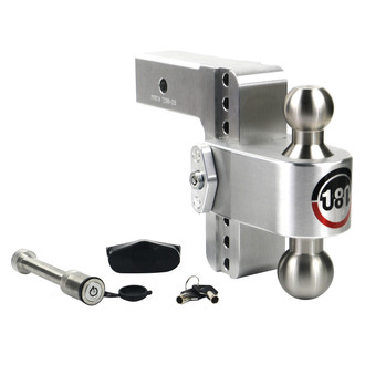 Weigh Safe® - Class 5 180 Hitch Adjustable 6" Drop Aluminum with Stainless Steel Balls Dual Ball Mount with Keyed Alike Key Lock and Hitch Pin for 2-1/2" Receivers