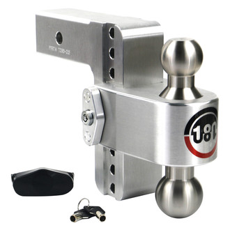 Weigh Safe® - Class 5 180 Hitch Adjustable 6" Drop Aluminum with Stainless Steel Balls Dual Ball Mount with Dual Pin Keyed Lock for 2-1/2" Receivers