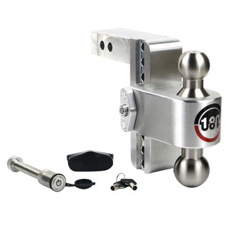 Weigh Safe® - Class 4 180 Hitch Adjustable 6" Drop Aluminum with Stainless Steel Balls Dual Ball Mount with Keyed Alike Key Lock and Hitch Pin for 2" Receivers
