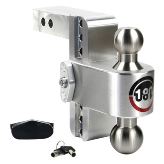 Weigh Safe® - Class 4 180 Hitch Adjustable 6" Drop Aluminum with Stainless Steel Balls Dual Ball Mount with Dual Pin Keyed Lock for 2" Receivers