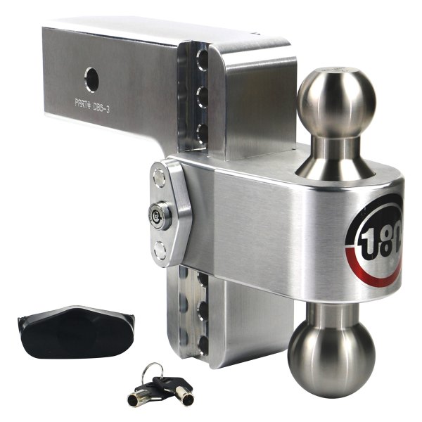 Weigh Safe® - 180 Hitch Adjustable Dual Ball Mount 6"Drop with Dual Pin Keyed Lock, 7500 lb GWT / 8000 lb GWT