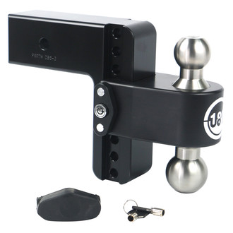 Weigh Safe® - Class 5 180 Hitch Adjustable 6" Drop Cerakote Black with Stainless Steel Balls Dual Ball Mount with Dual Pin Keyed Lock for 3" Receivers