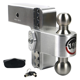 Weigh Safe® - Class 5 180 Hitch Adjustable 6" Drop Aluminum with Stainless Steel Balls Dual Ball Mount with Dual Pin Keyed Lock for 3" Receivers