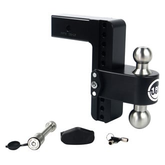 Weigh Safe® - Class 5 180 Hitch Adjustable 8" Drop Cerakote Black with Stainless Steel Balls Dual Ball Mount with Keyed Alike Key Lock and Hitch Pin for 2-1/2" Receivers