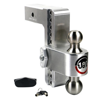 Weigh Safe® - Class 5 180 Hitch Adjustable 8" Drop Aluminum with Stainless Steel Balls Dual Ball Mount with Dual Pin Keyed Lock for 2-1/2" Receivers
