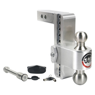 Weigh Safe® - Class 4 180 Hitch Adjustable 8" Drop Aluminum with Stainless Steel Balls Dual Ball Mount with Keyed Alike Key Lock and Hitch Pin for 2" Receivers