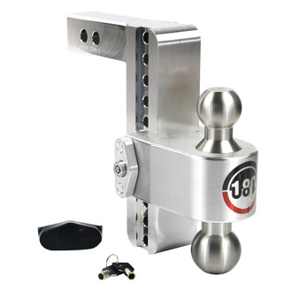Weigh Safe® - Class 4 180 Hitch Adjustable 8" Drop Aluminum with Stainless Steel Balls Dual Ball Mount with Dual Pin Keyed Lock for 2" Receivers