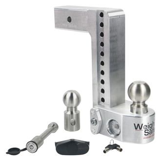 Weigh Safe® - Class 5 Adjustable 10" Drop Aluminum with Stainless Steel Balls Ball Mount with Built-in Scale for 2-1/2" Receivers