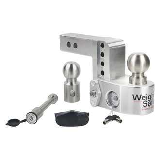 Weigh Safe® - Class 4 Adjustable 4" Drop Aluminum with Stainless Steel Balls Ball Mount with Built-in Scale for 2" Receivers
