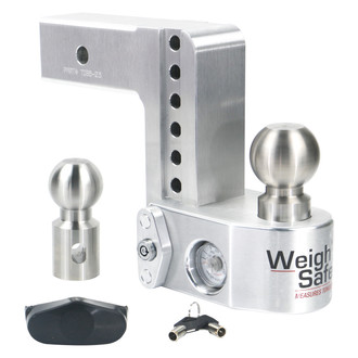 Weigh Safe® - Class 5 Adjustable 6" Drop Aluminum with Stainless Steel Balls Ball Mount with Built-in Scale for 2-1/2" Receivers