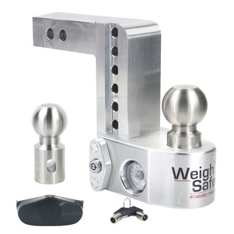 Weigh Safe® - Class 4 Adjustable 6" Drop Aluminum with Stainless Steel Balls Ball Mount with Built-in Scale for 2" Receivers
