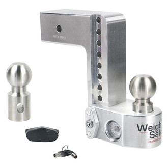 Weigh Safe® - Class 5 Adjustable 8" Drop Aluminum with Stainless Steel Balls Ball Mount with Built-in Scale for 3" Receivers
