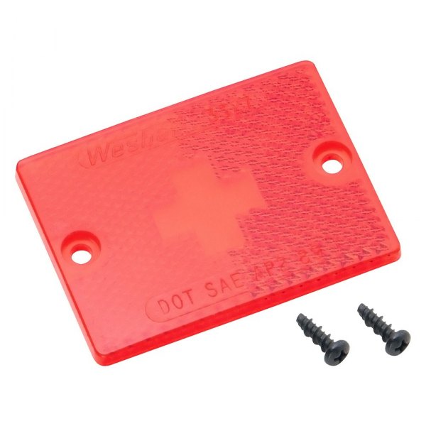Wesbar® - Red Square Surface Mount Lens with Screw for Clearance Marker Light