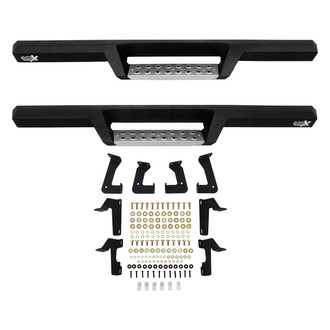 Westin® - 4" HDX Black Drop Steps with Polished Step Plates