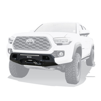 Westin® - PRO-Series Stubby Black Powder Coated Front Winch HD Bumper