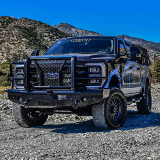 Westin® - HDX™ Bandit Full Width Black Powder Coated Front HD Bumper with Grille Guard
