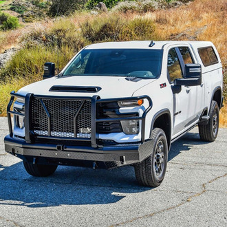 Westin® - HDX™ Bandit Full Width Black Powder Coated Front HD Bumper with Grille Guard