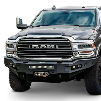 Westin® - PRO-Series Full Width Black Powder Coated Front Winch HD Bumper