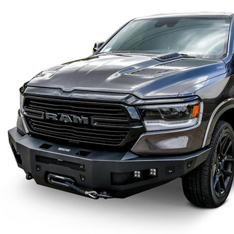 Westin® - PRO-Series Full Width Black Powder Coated Front Winch HD Bumper