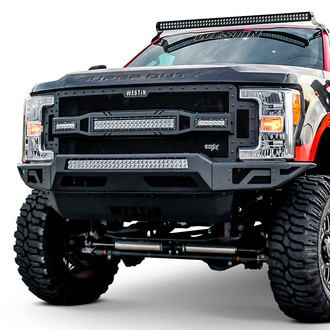 Westin® - PRO-Series Full Width Black Powder Coated Front Winch HD Bumper