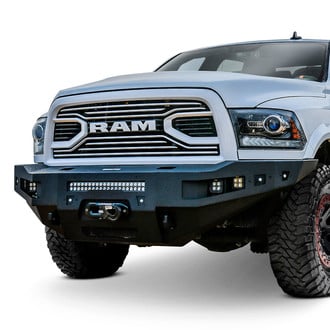 Westin® - PRO-Series Full Width Black Powder Coated Front Winch HD Bumper