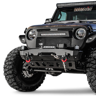 Westin® - WJ2 Stubby Black Front Winch HD Bumper