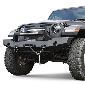Westin® - WJ2 Full Width Black Front Winch HD Bumper with LED Light Bar Mount
