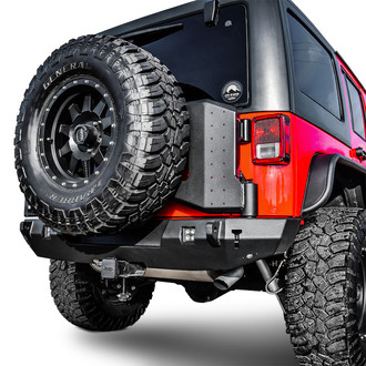 Westin® - WJ2 Full Width Black Rear HD Bumper with Tire Carrier