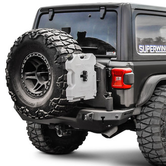 Westin® - WJ2 Full Width Black Rear HD Bumper with Tire Carrier