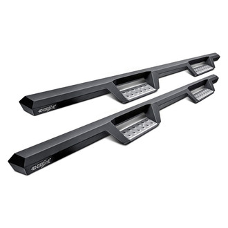 Westin® - 4" HDX Black Drop Steps with Polished Step Plates