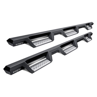 Westin® - 4" HDX Wheel-to-Wheel Black Drop Steps with Polished Step Plates