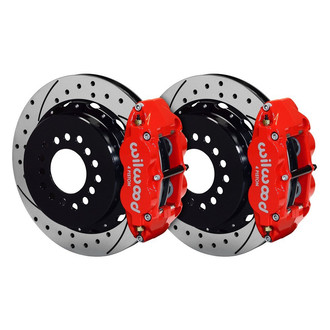 Wilwood® - Street Performance Drilled and Slotted Rotor Forged Narrow Superlite Caliper Rear Brake Kit with Parking Brake Assembly