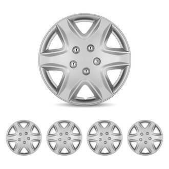Winjet® - 14" 6-Spokes 5049 Style Silver Hubcaps Wheel Covers