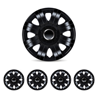 Winjet® - 14" 8-Spokes 5056 Style Black Lacquer Hubcaps Wheel Covers