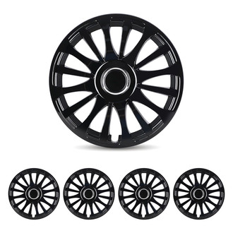 Winjet® - 15" 16-Spokes 5081 Style Black Lacquer Hubcaps Wheel Covers