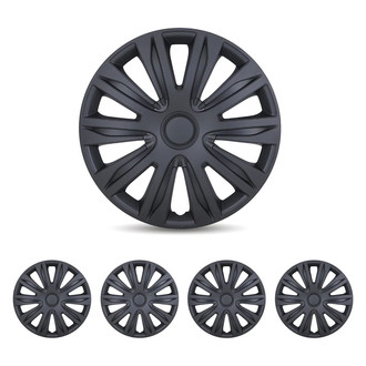 Winjet® - 17" 10-Spokes 5083 Style Black Matte Hubcaps Wheel Covers