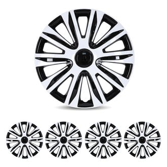 Winjet® - 17" 10-Spokes 5083 Style White Lacquer and Black Lacquer Hubcaps Wheel Covers