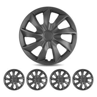 Winjet® - 14" 9-Spokes 5084 Style Black Matte Hubcaps Wheel Covers