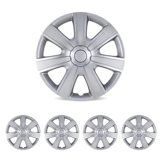 Winjet® - 14" 7-Spokes 5085 Style Silver Hubcaps Wheel Covers