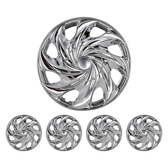 Winjet® - 14" 8 Turbine-Spokes T003 Style Chrome Hubcaps Wheel Covers