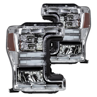 Winjet® - Driver and Passenger Side Chrome Sequential DRL Bar Projector LED Headlights
