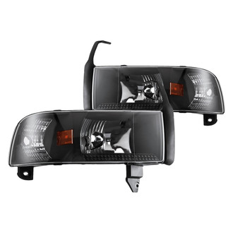 Winjet® - Driver and Passenger Side Black Euro Headlights