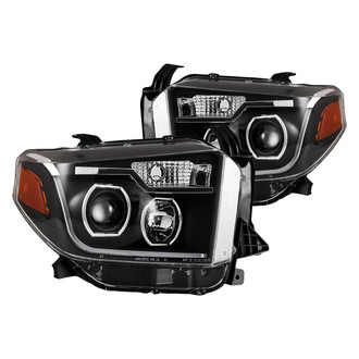 Winjet® - Driver and Passenger Side Black LED DRL Bar Projector Headlights