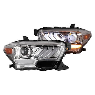 Winjet® - Driver and Passenger Side Chrome DRL Bar Projector LED Headlights
